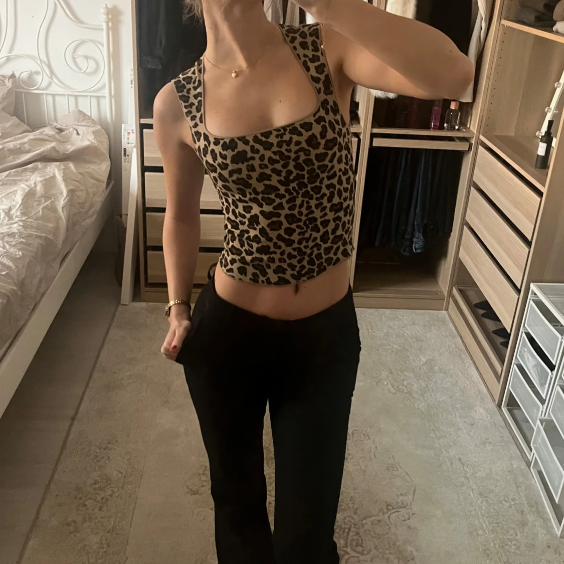 Leopardmönstrad topp - 90