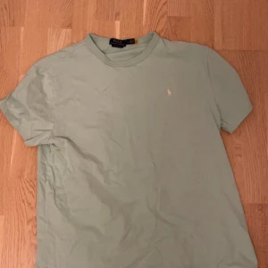Grön t-shirt från Polo Ralph Lauren - Snygg grön t-shirt från Polo Ralph Lauren i klassisk passform. Den har en liten broderad logga på bröstet och är kortärmad. Perfekt för en avslappnad stil. Storlek L köpt för 1100 kr på pondus. 