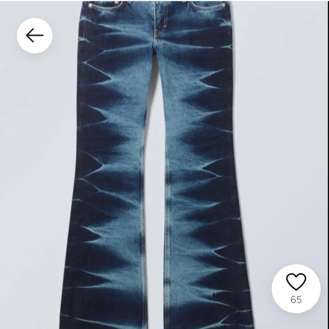 Blå bootcut jeans med mönster