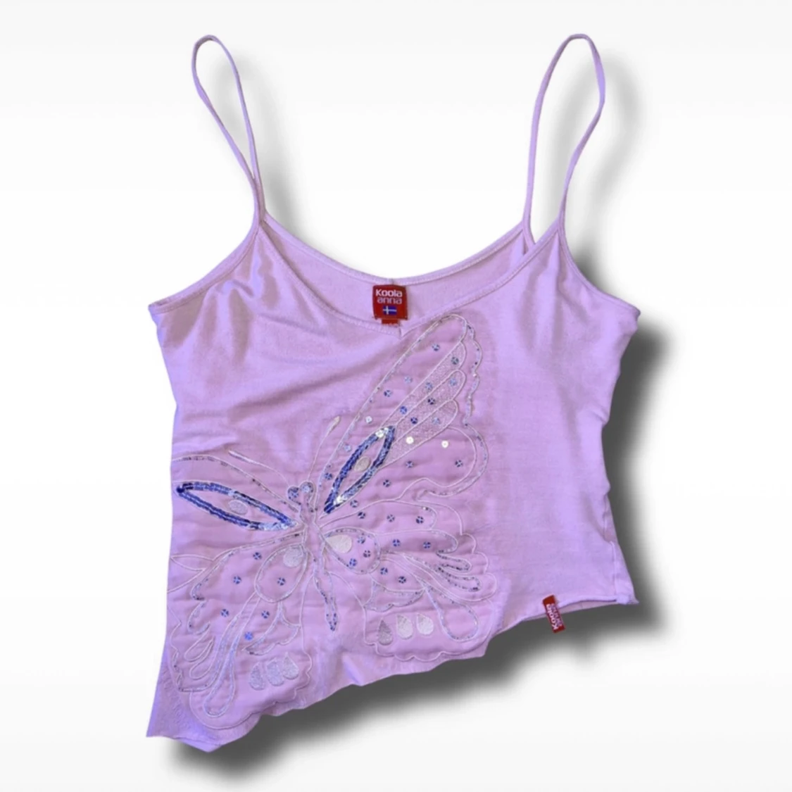 Lila linne med fjärilsdetaljer från Kookai