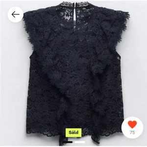 Marinblå spetsblus  (SLUTSÅLD) - Säljer en jättefin spetsblus från Zara som är slutsåld, den är i nytt skick och knappt använd. 💕