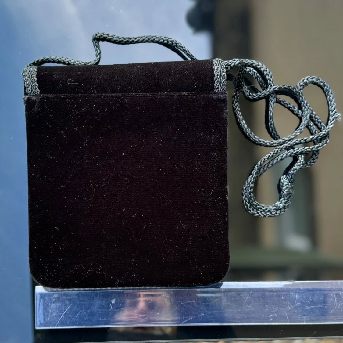 Svart sammet axelväska - 90