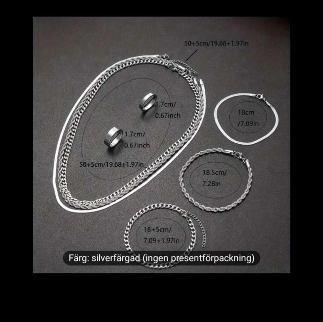 Silverfärgat smyckeset - 90