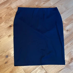 Mörkblå kjol från Holly & Whyte - Snygg mörkblå kjol från Holly & Whyte by Lindex i återvunnen polyesterblandning. Kjolen har en klassisk och stilren design som passar perfekt för olika tillfällen. Den är i storlek M och har en bekväm passform.