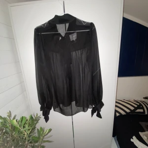 Elegant svart blus  - En genomskinlig luftig svart blus me rosetter i ryggen och på slutet av ärmen/ vilket jag ÄLSKARE😍😍😍 Ass snygg att ha med ett svart linne under, eller om man vill vara lite cheeky utan 💃