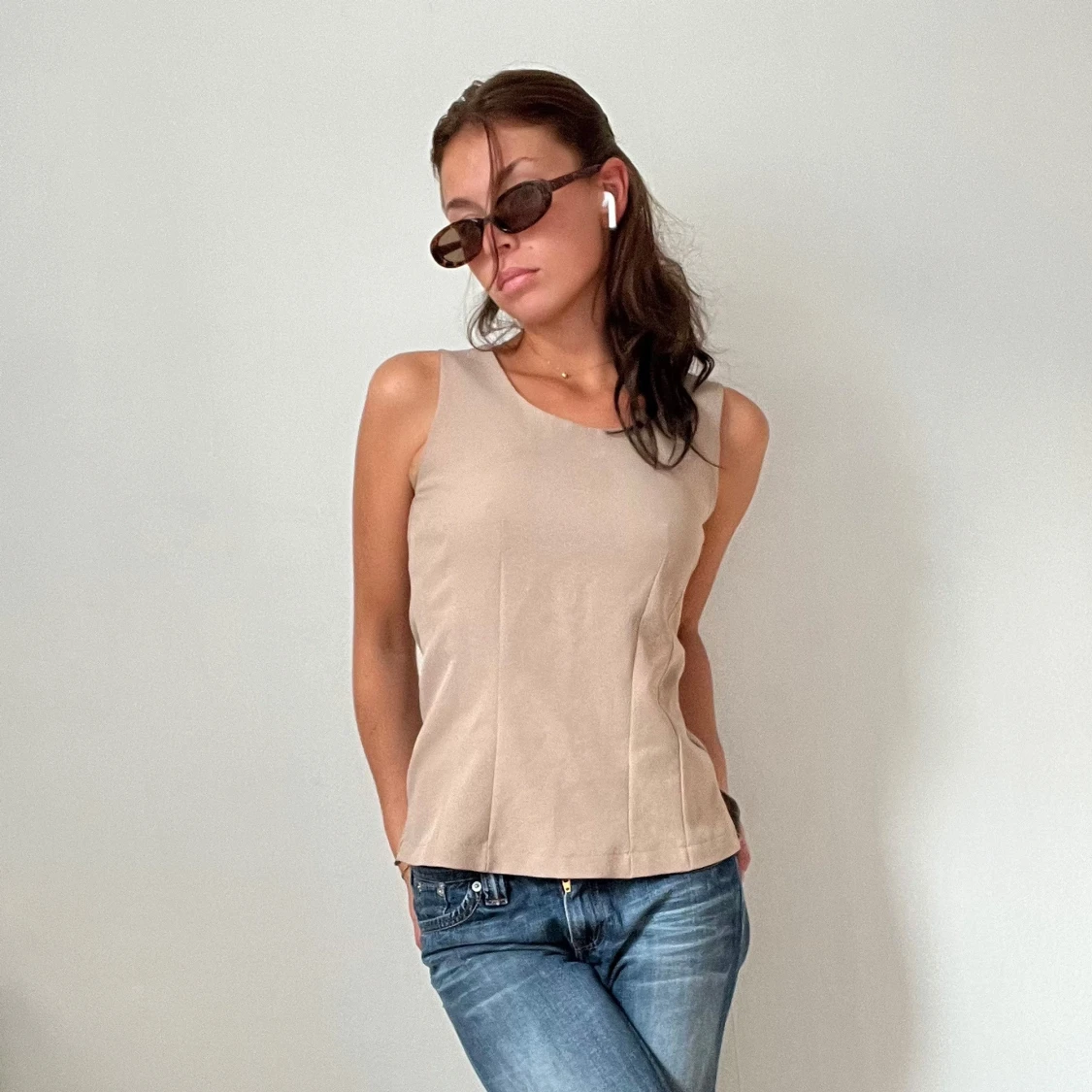 Beige vintage topp