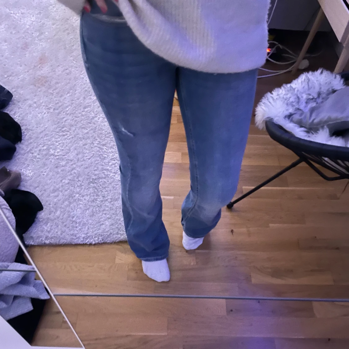 Blå bootcut jeans - 90