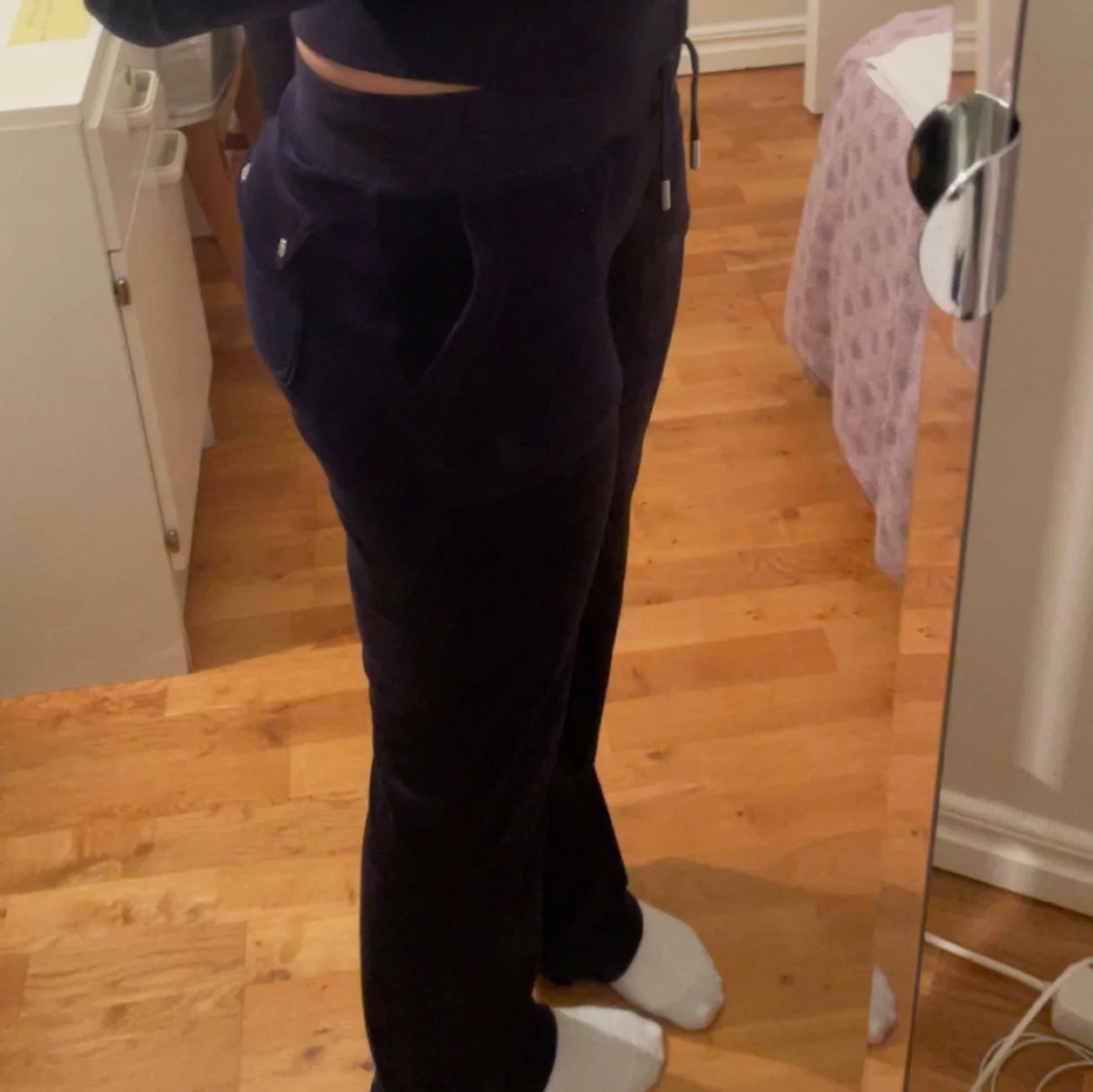 Mörkblå juicy couture velour set - 92