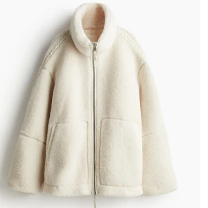 Vit teddyjacka med dragkedja - Teddy jacka 