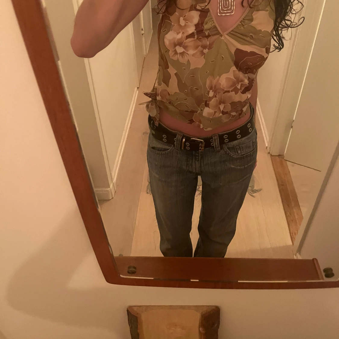 Blommig halterneck topp - 92