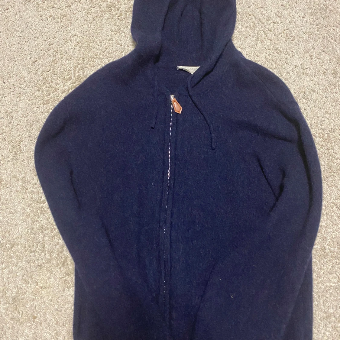 Mörkblå cashmere hoodie  - 90