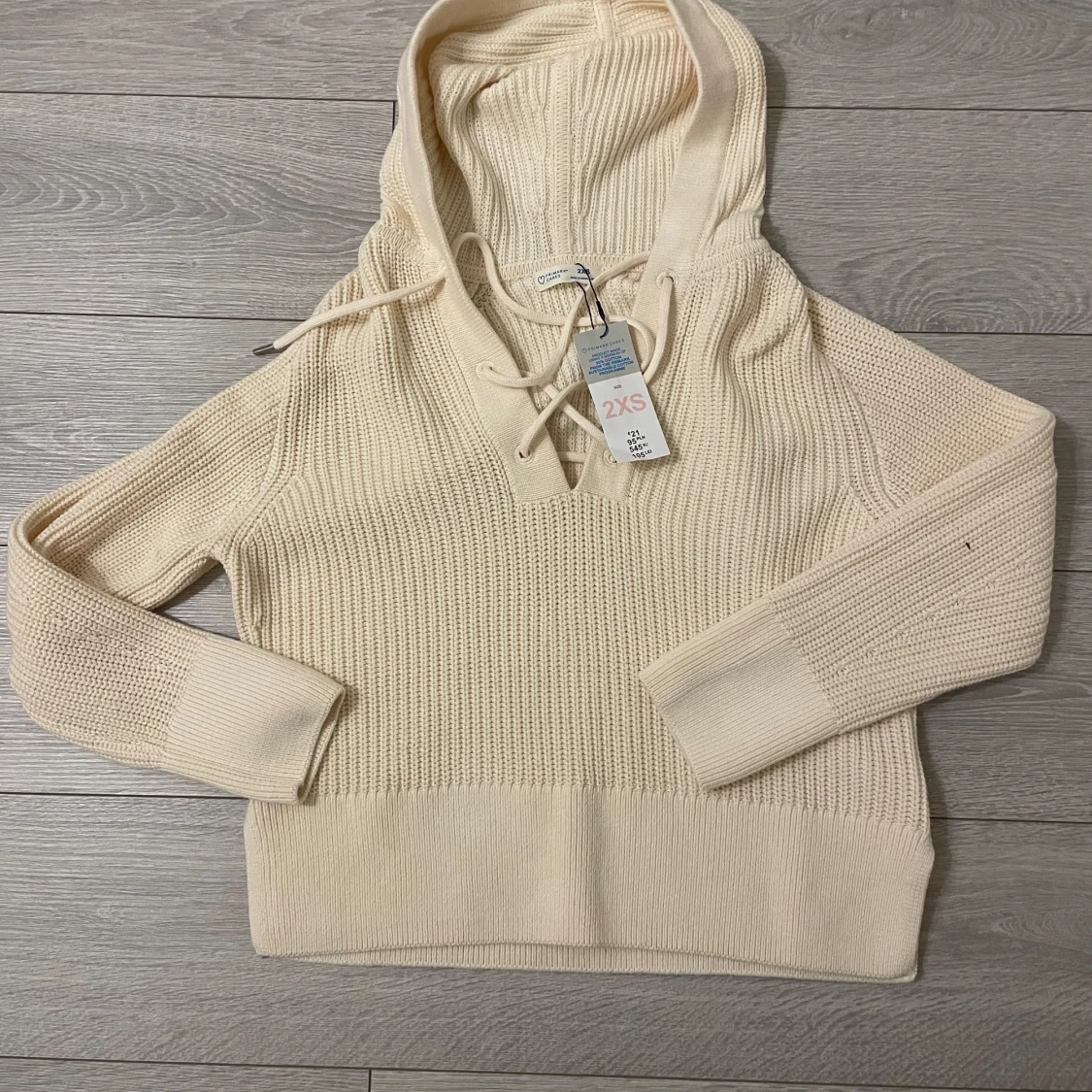 Beige stickad hoodie från Primark - 93