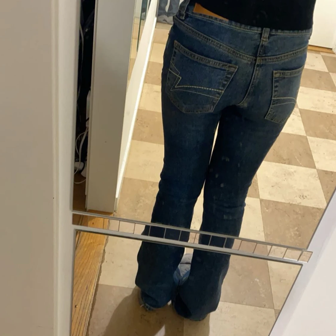 Blå jeans med låg midja - 91