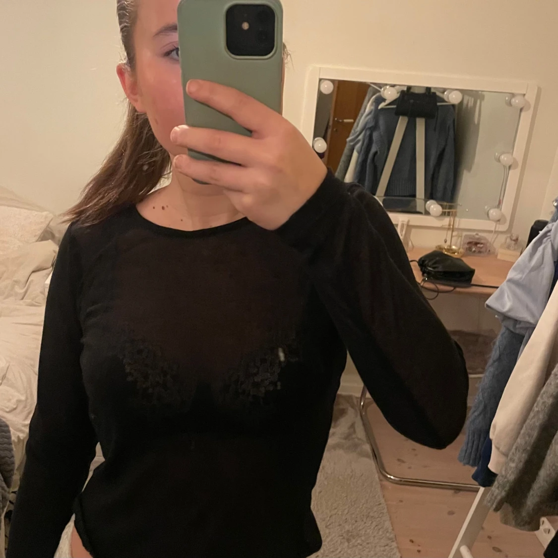 Svart långärmad topp