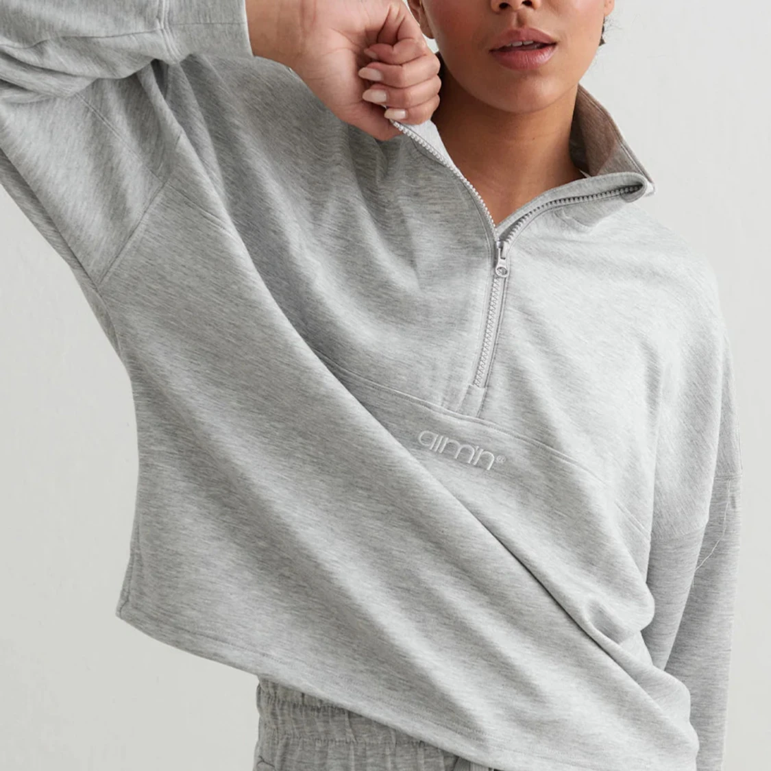 Grå halvzip tröja från Aim'n