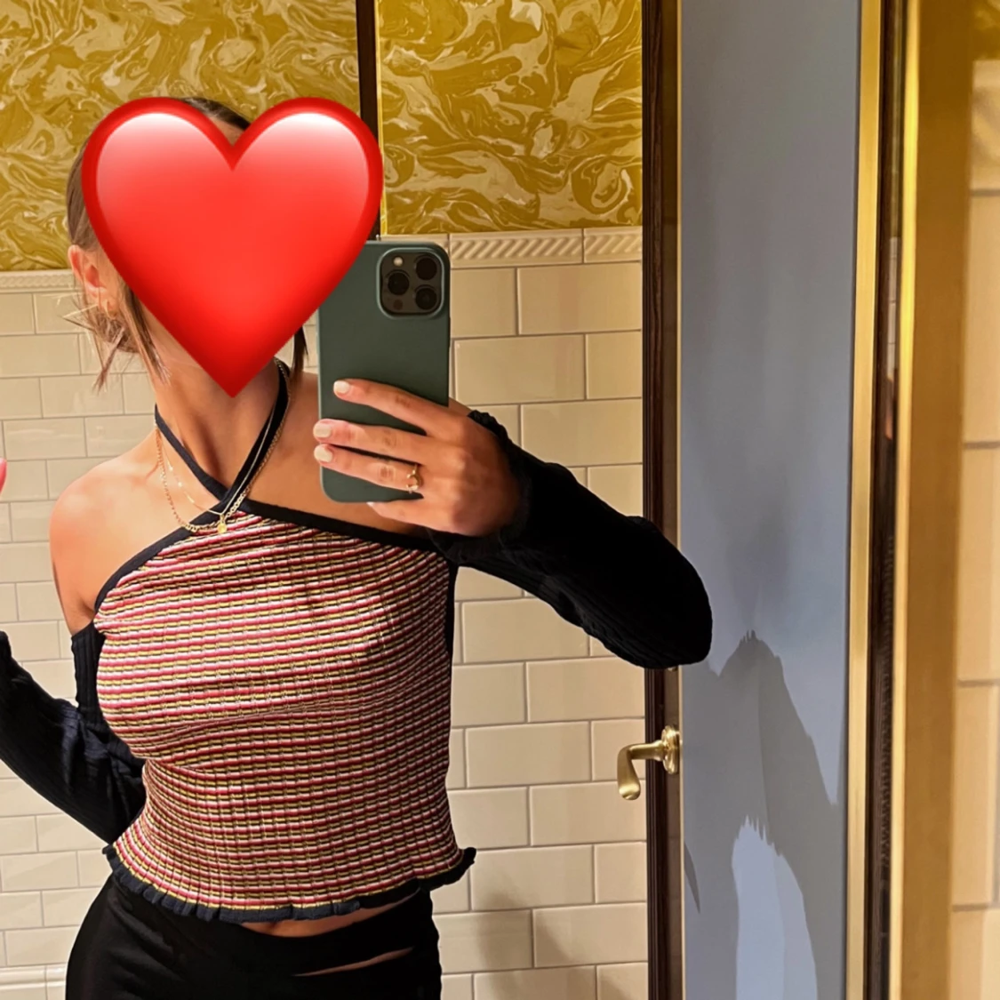 Svart, färgad, långärmad topp från Zara - 91