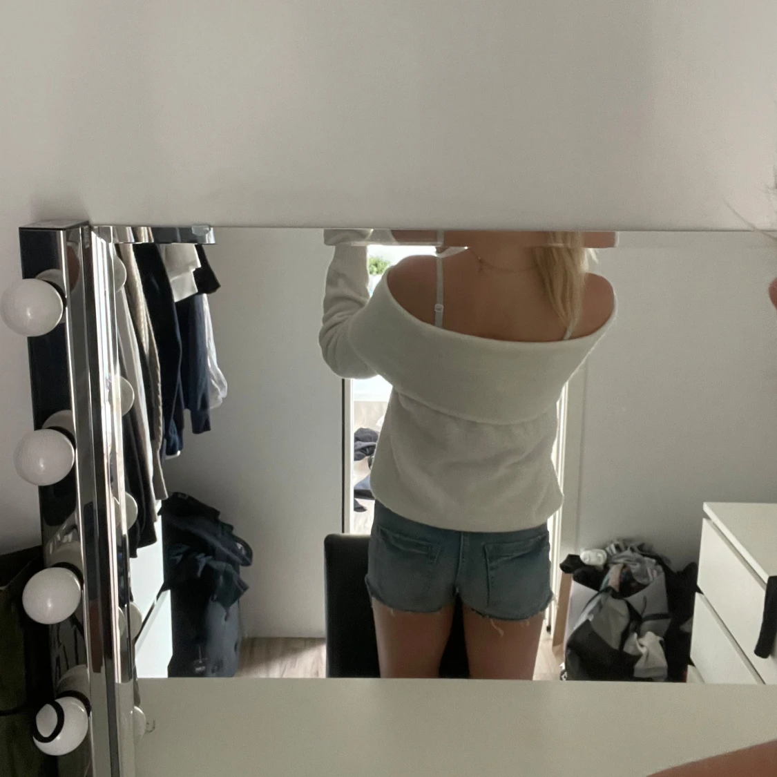 Stickad of shoulder tröja  - 90