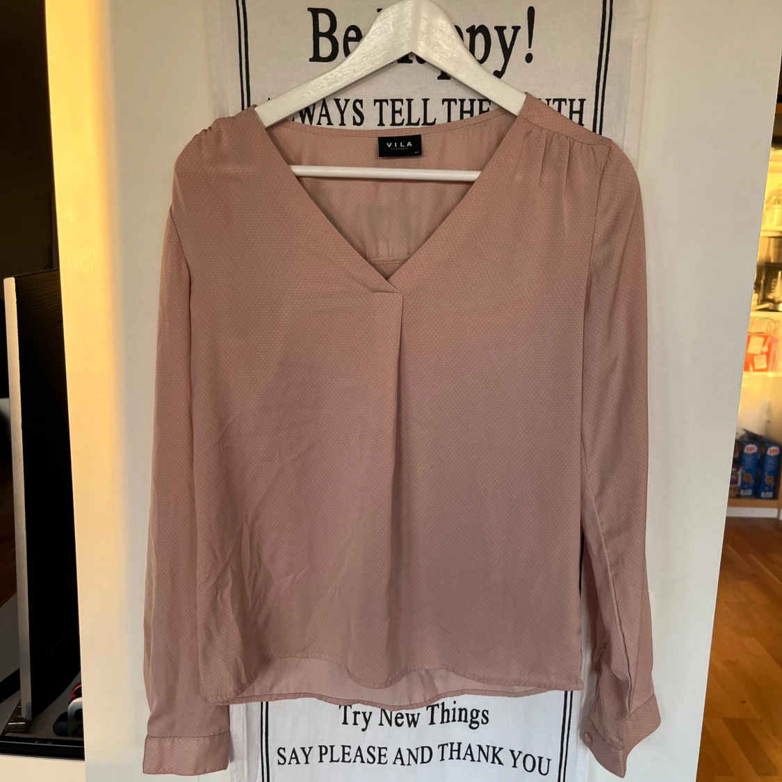 Rosa långärmad blus - 92