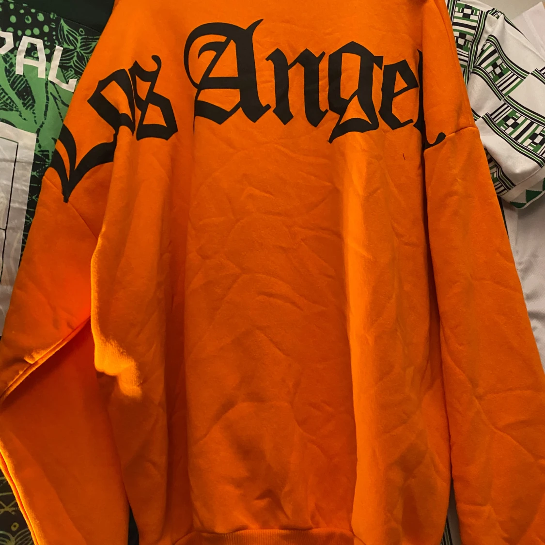 Orange sweatshirt med Los Angeles-tryck - 90