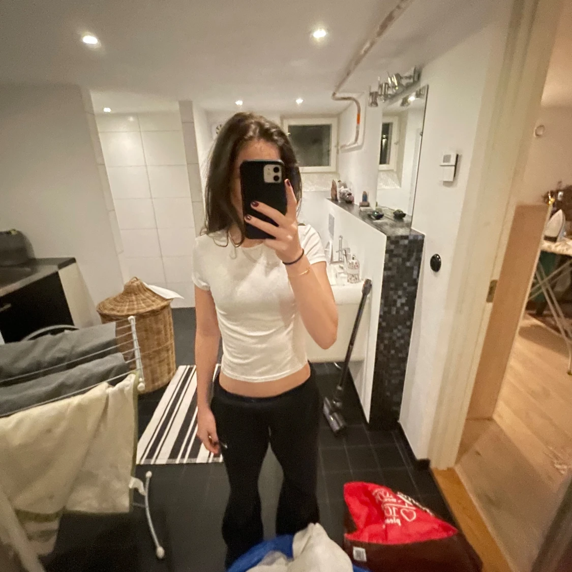 Vit kortärmad t-shirt - 90