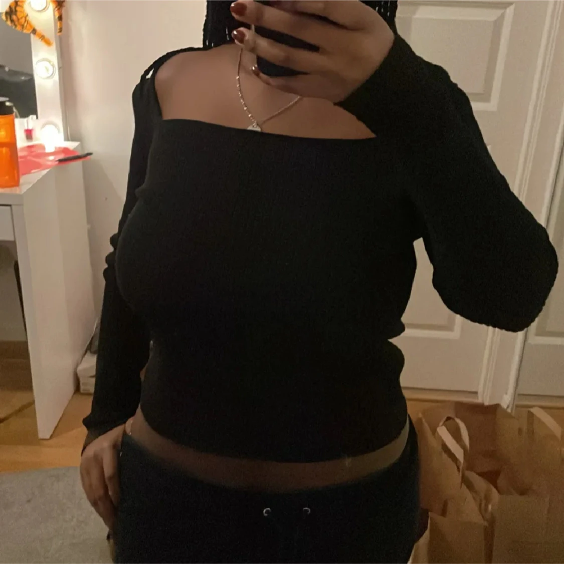 Svart offshoulder topp - 1