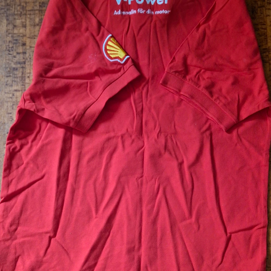 Röd Shell V-Power reklam pikétröja - 1