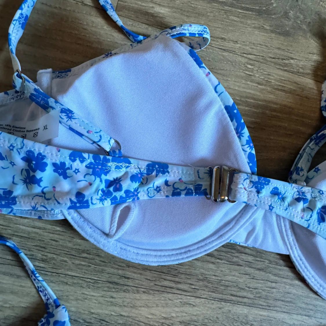 Blommig bikini i blått och vitt - 91