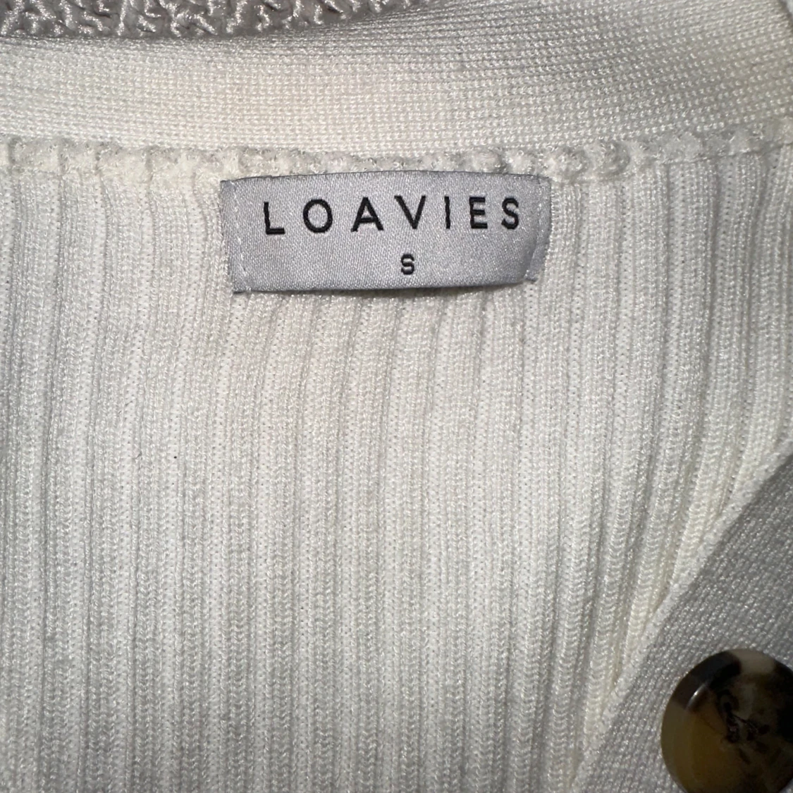 långärmad vit ribbad topp - 90