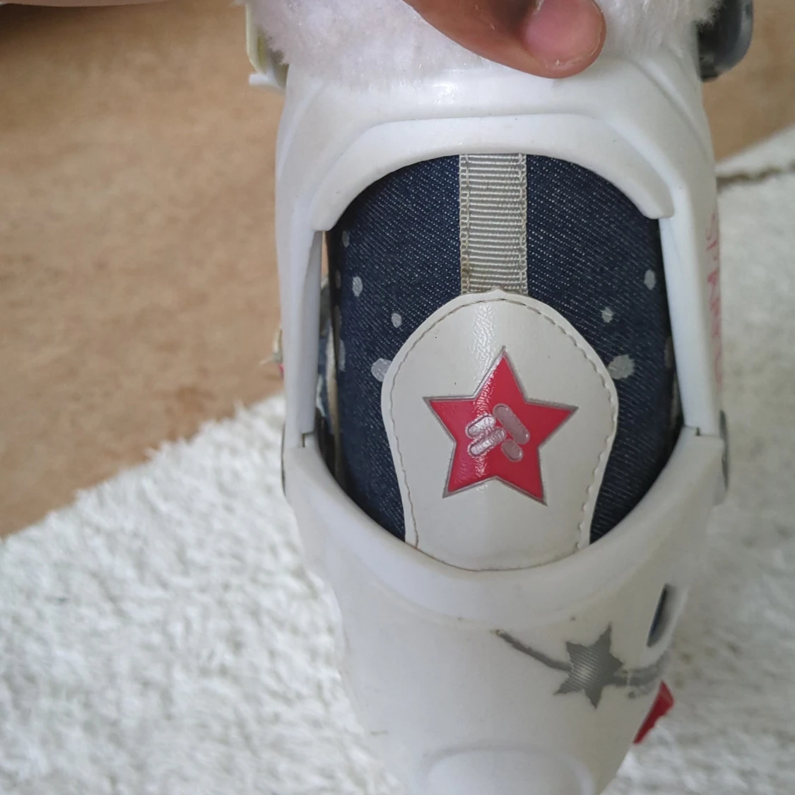 Vita och blåa barnpjäxor med stjärndetaljer - 92