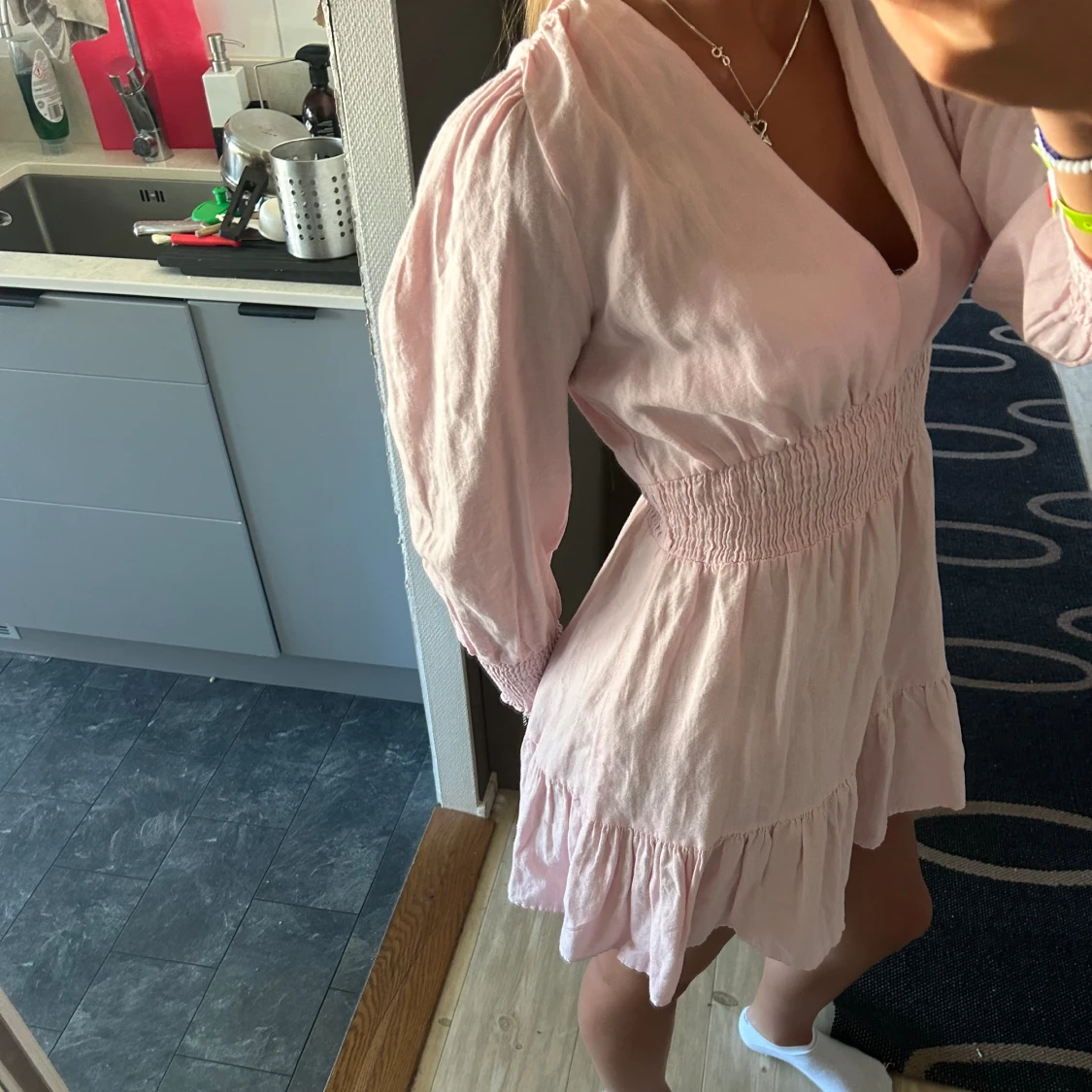 Babyrosa klänning  - 90