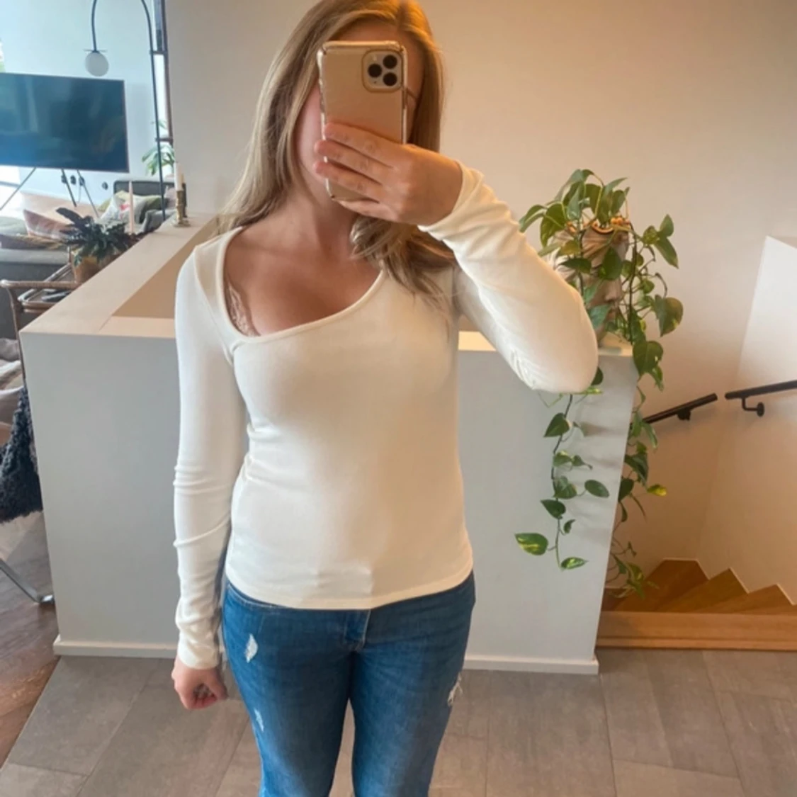 Vit Snedvriden Tröja  - 90