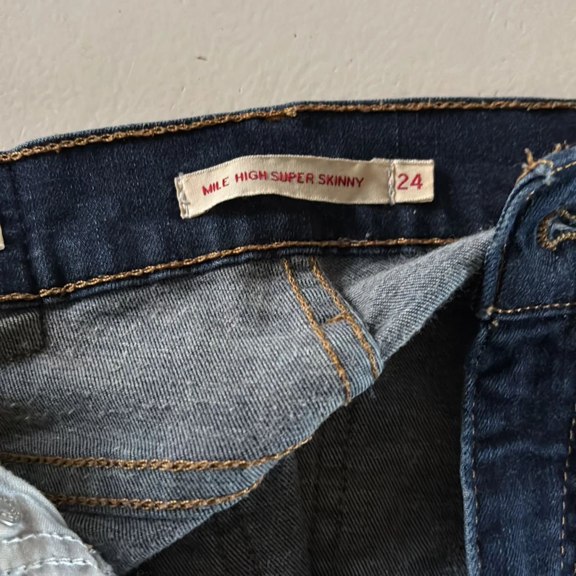 Mörkblå jeansbyxor Mile High Super Skinny - 1