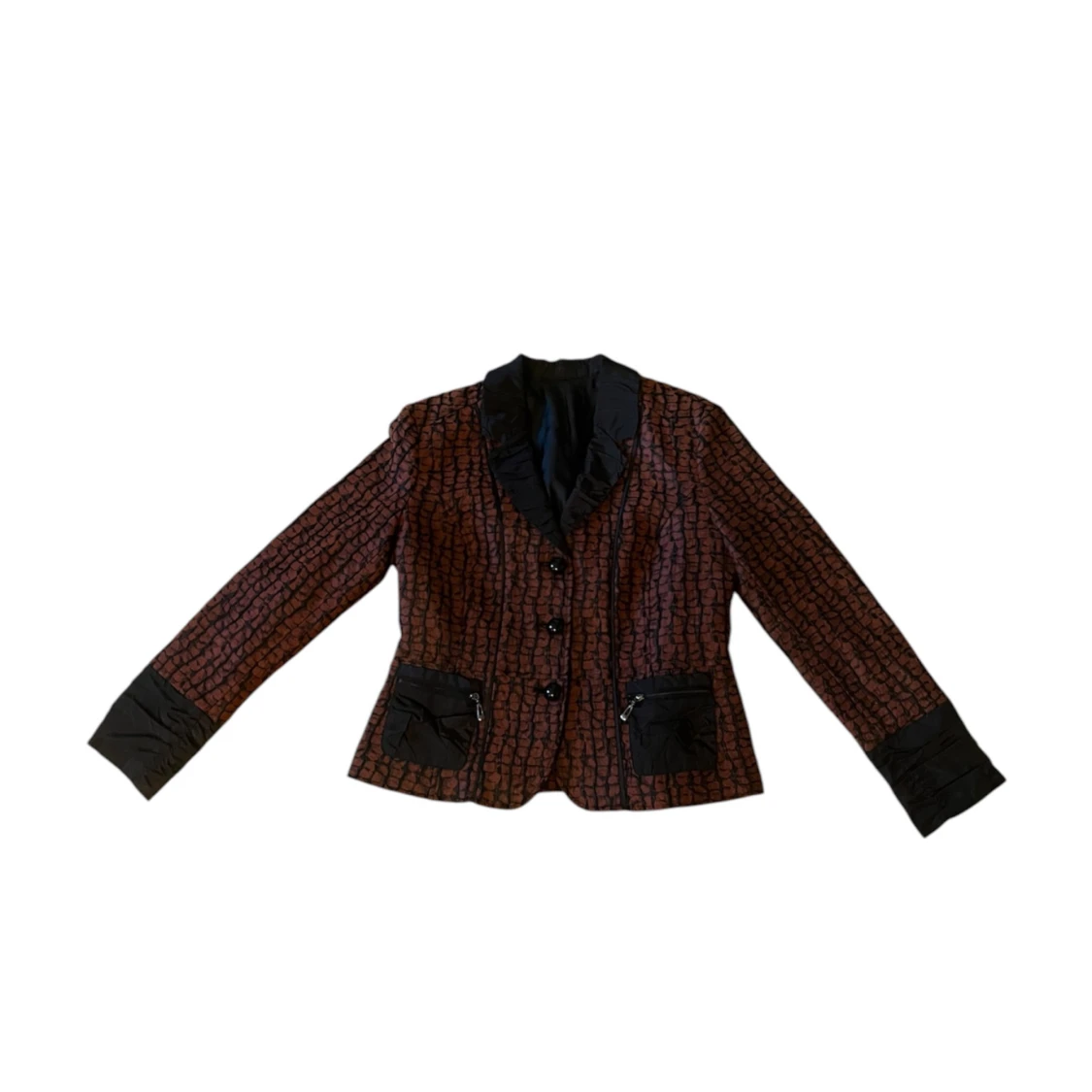 Mönstrad kavaj med dragkedjor