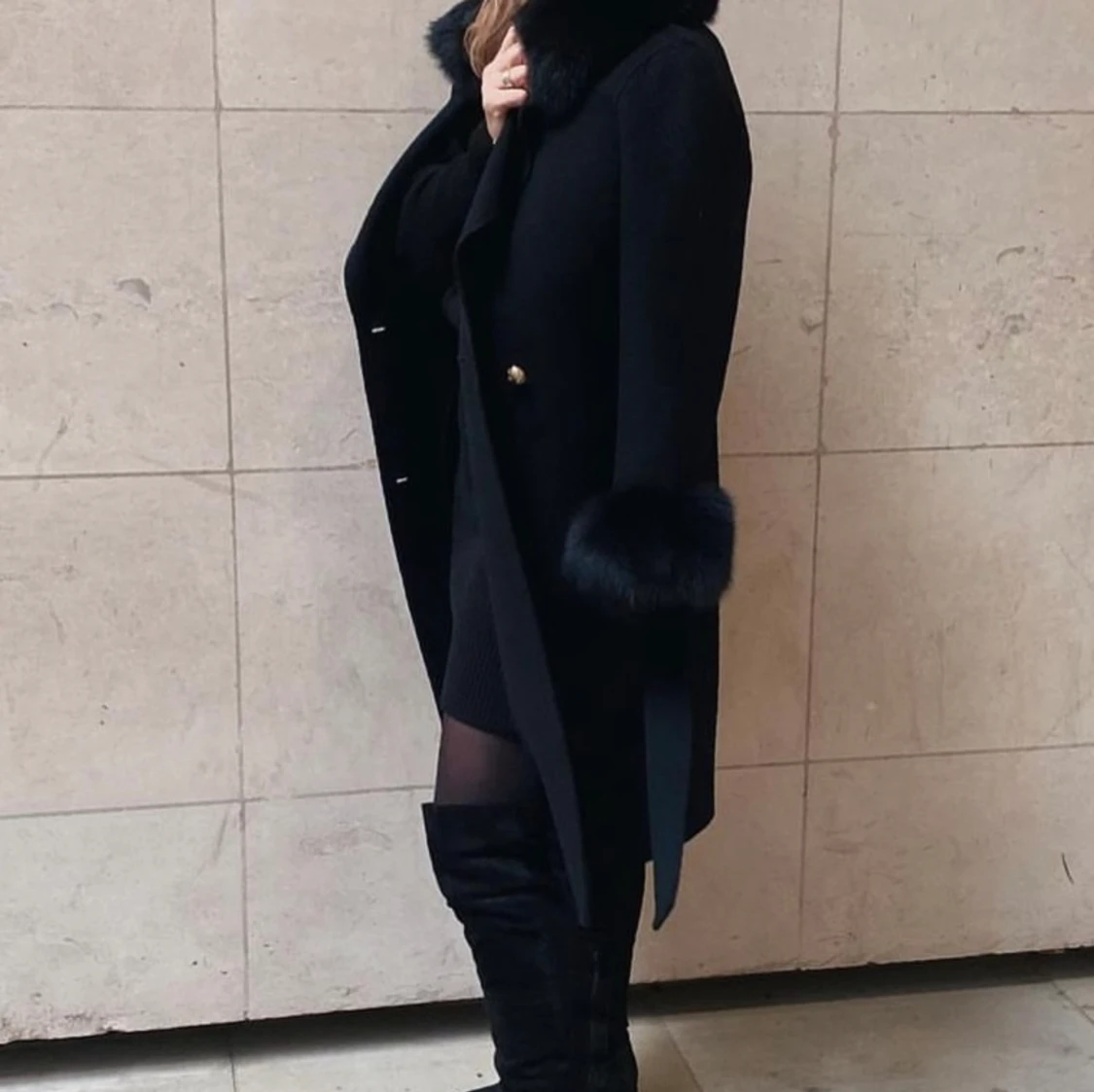 Kappa i Kashmir med avtagbar pälskrage och pälsmuddar - 91