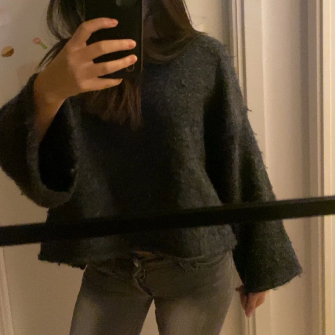 Mörkgrå stickad tröja - 91