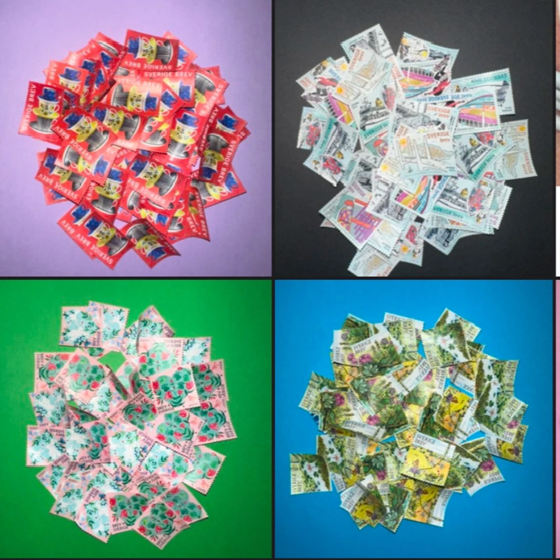 100st Otämplade frimärken utan lim bra kvalitet