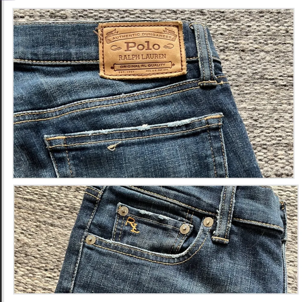 Säljer ett par svin snygga Ralph lauren jeans i storlek 28/32 men sitter mer som 29/32✅nypris runt 2000 men säljer för 549✔️. Jeans & Byxor.