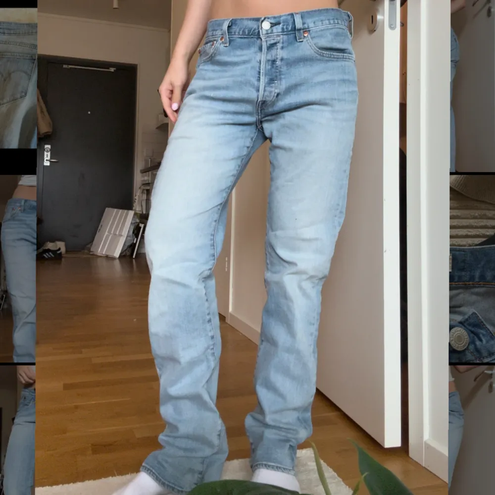 Jag är 165 och brukar ha storlek xs som referens. Skriv till mig för midjemått osv🤗 passform och skick som enligt bild. Jeans & Byxor.