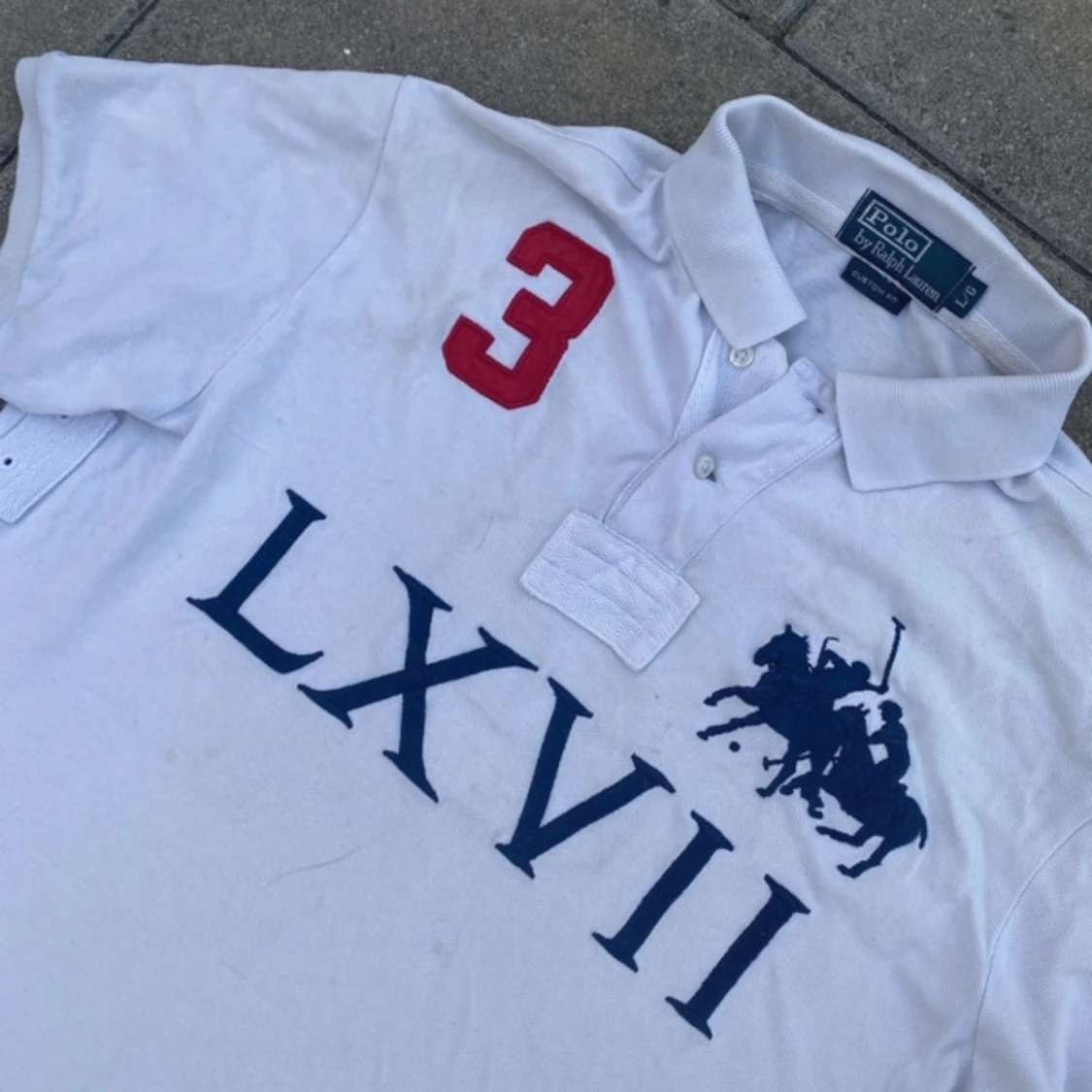 Ralph Lauren y2k polo country text broderi cheif keef - 90