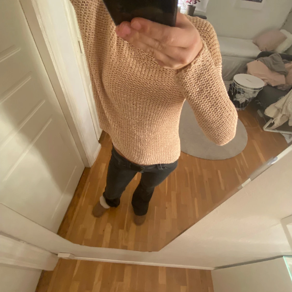 Beige stickad tröja från PEP - 90