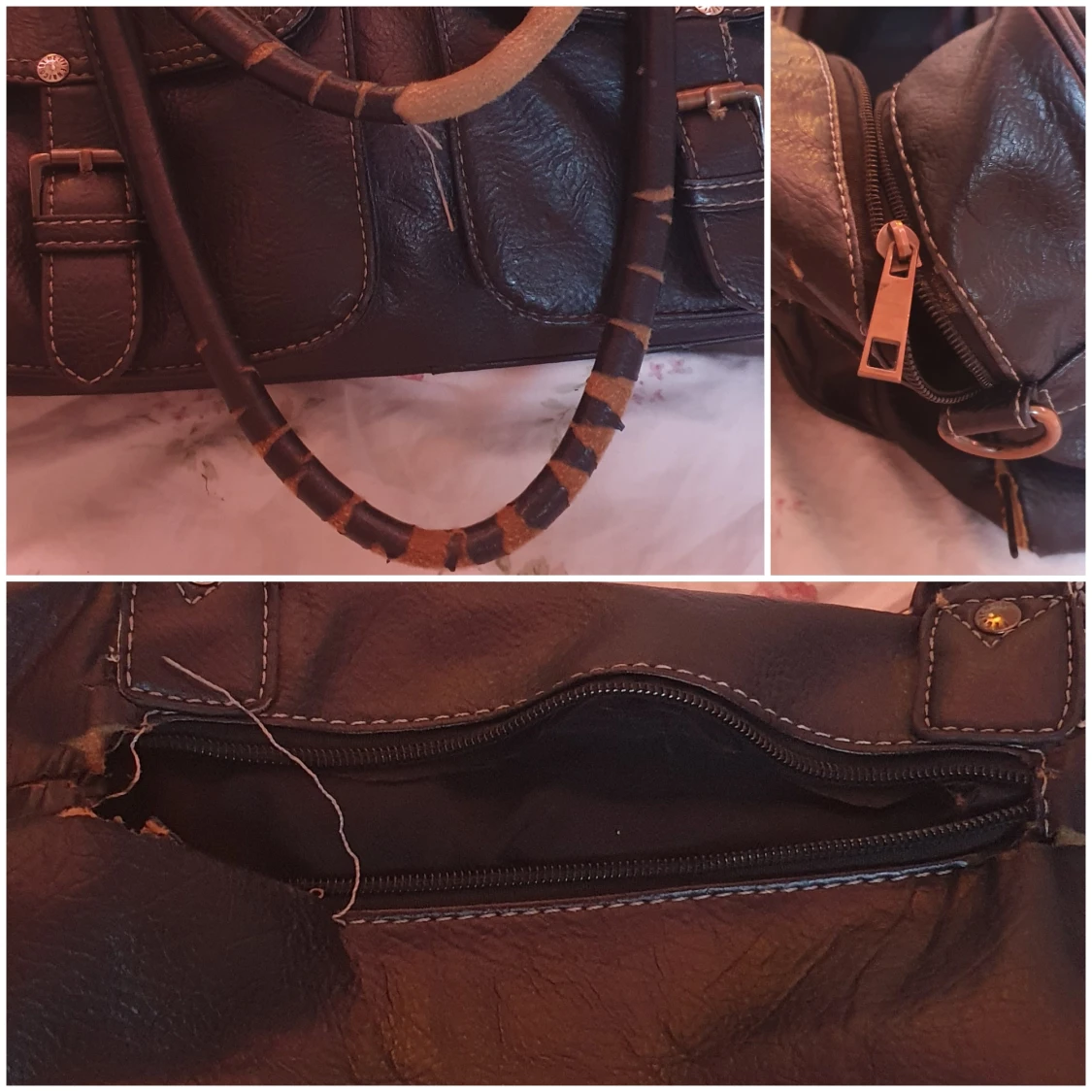 Svart vintage läderväska  - 91