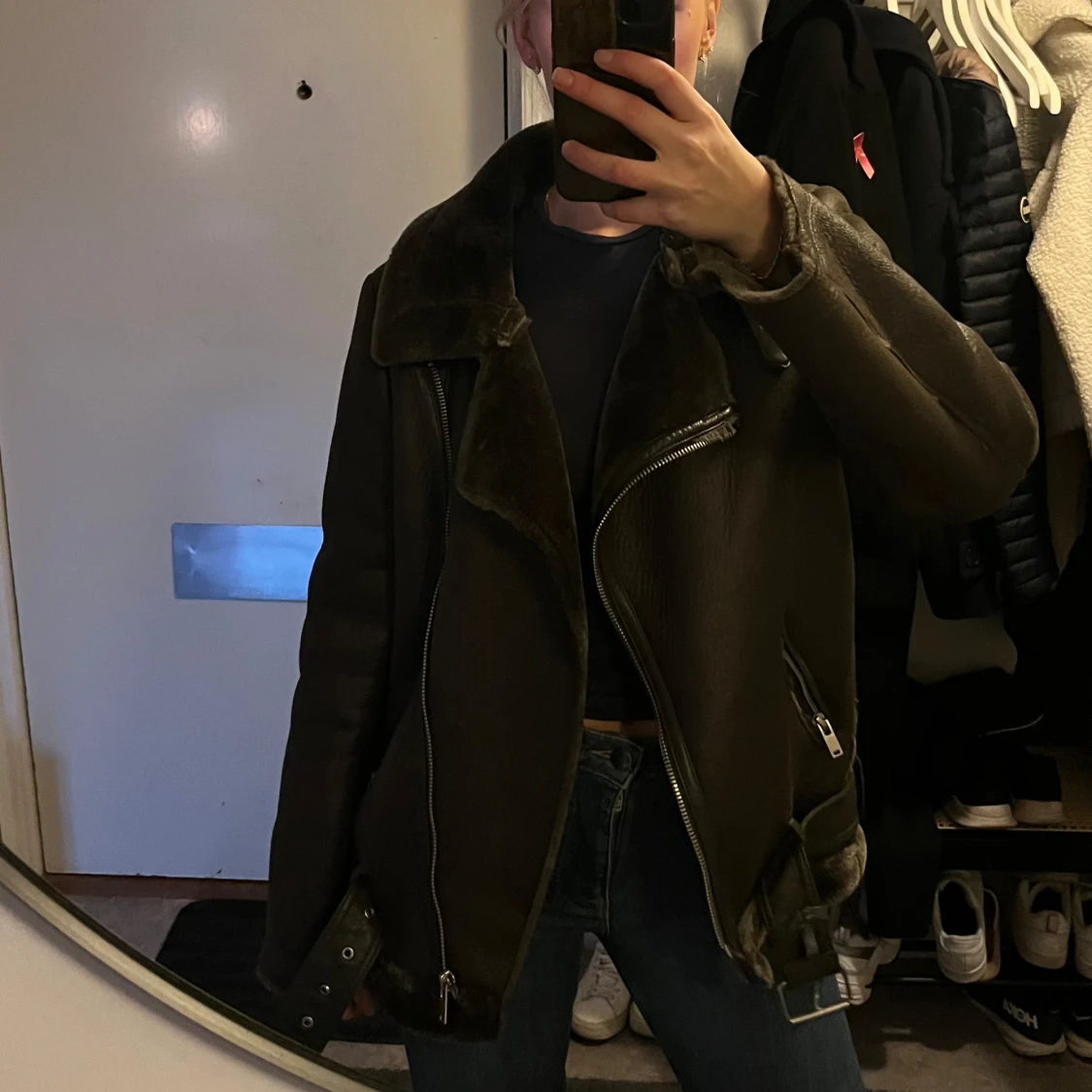 Svart skinnjacka från Zara Woman