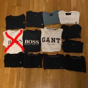 Tshirts Gant,Hugo Boss och Lylen Scott - Flera olika T-shirt mellan storleken 14-15 & S. 6 T-shirt från gant i svart, marinblått och vit.  En Hugo Boss T-shirt en marinblå, samt 5 Lylen Scott T-shirt. 50kr st eller 500 kr för alla 12 stycken Mvh Viktor !OBS Barnstorlekar!
