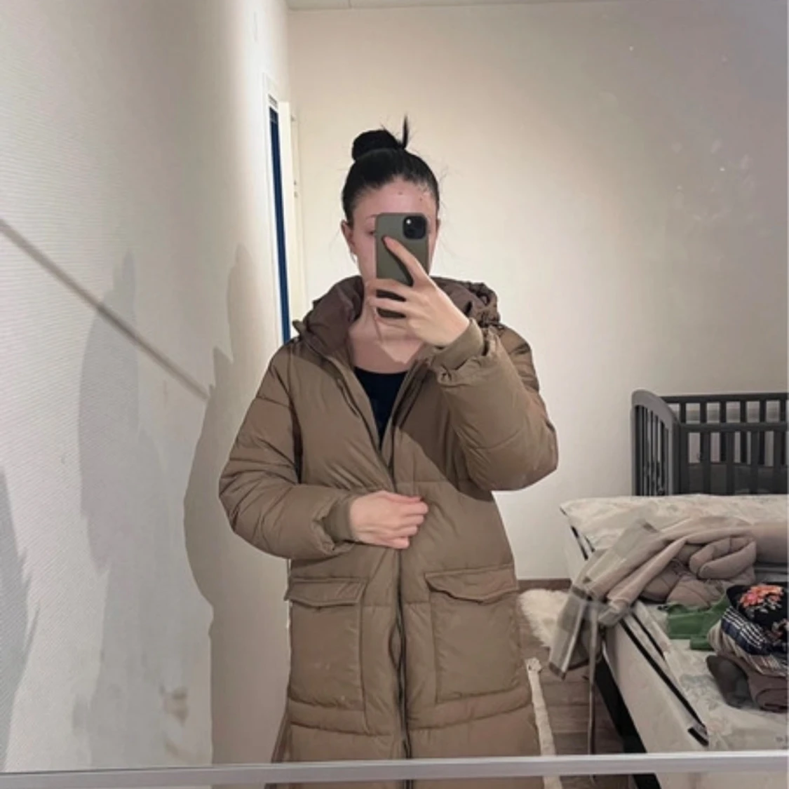 Beige dunjacka från Object