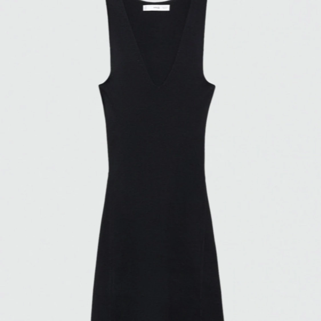 Svart ribbad långklänning - 4