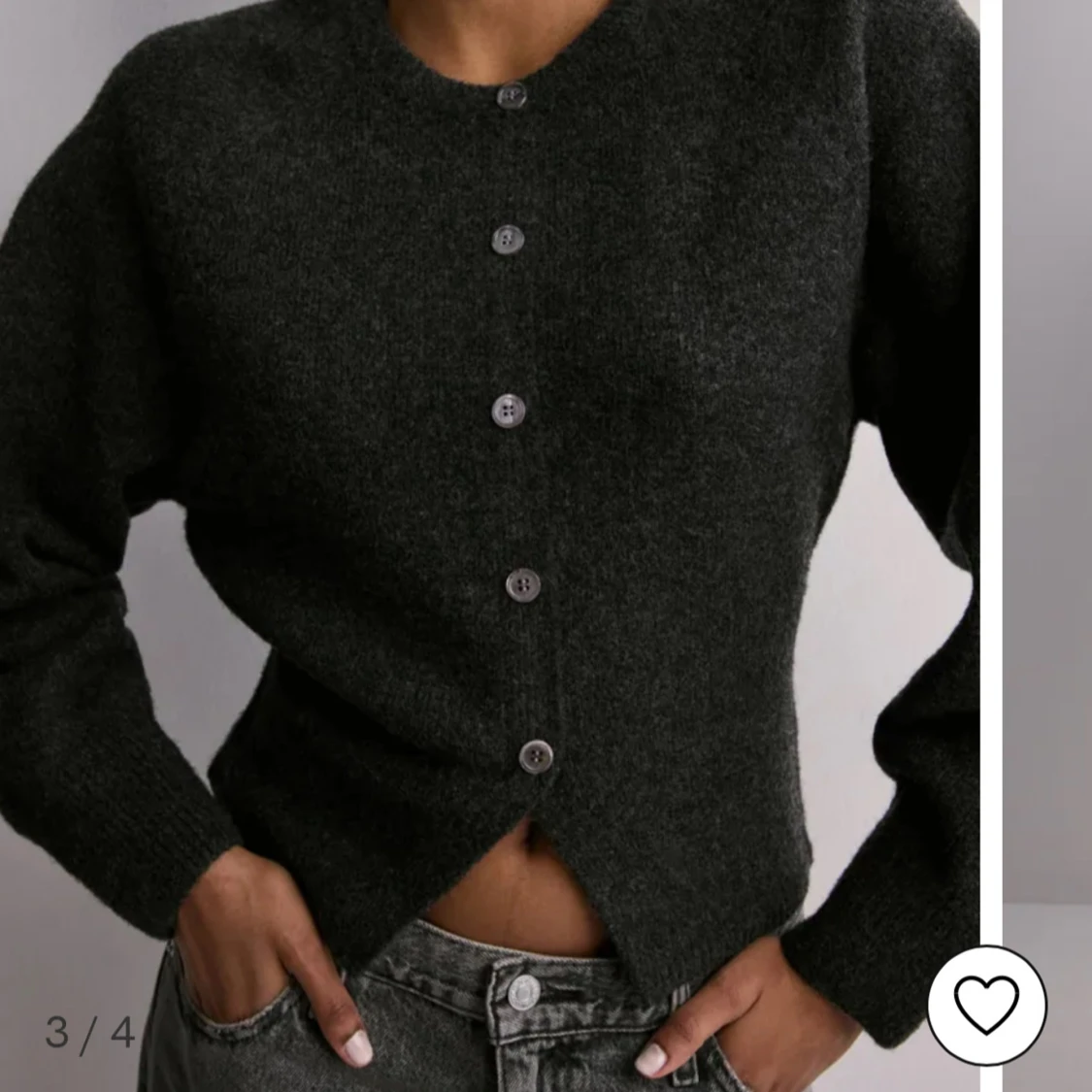 Mörkgrå kofta med knappar- Neo Noir - 1