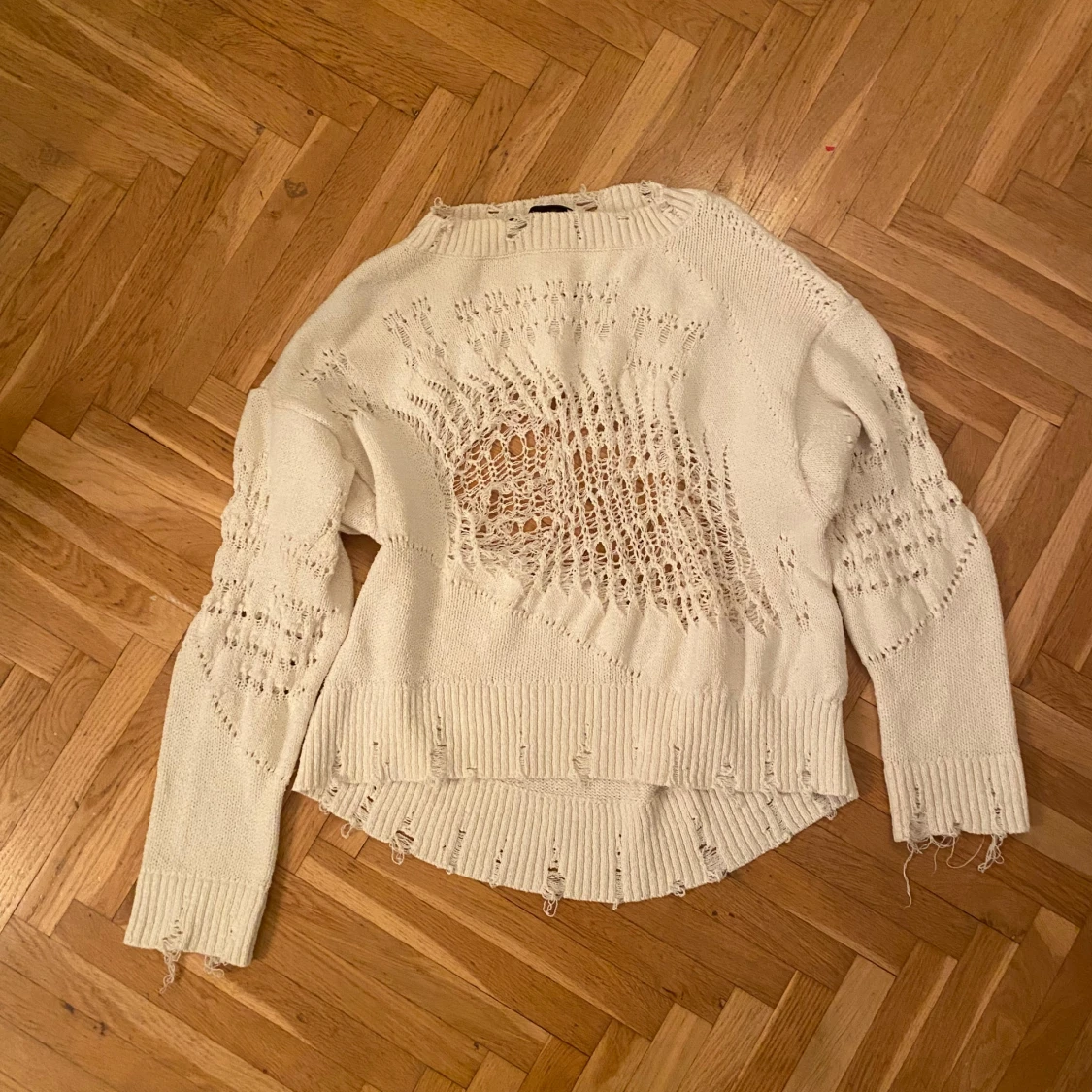 Vit stickad tröja från Zara