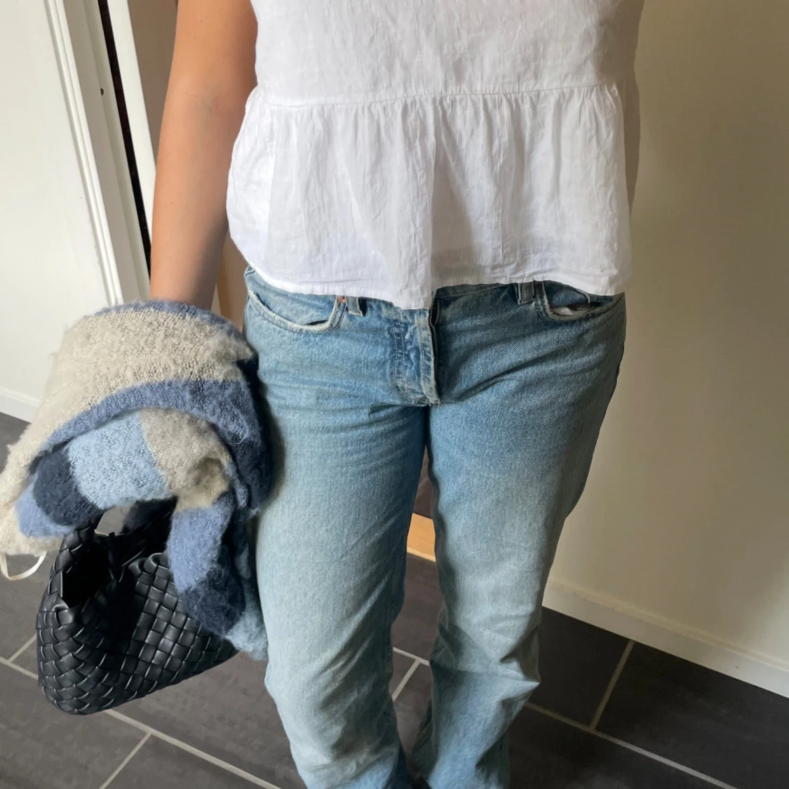 Svart flätad handväska - 90