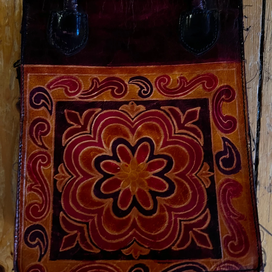 Vintage axelväska med blommönster - 90