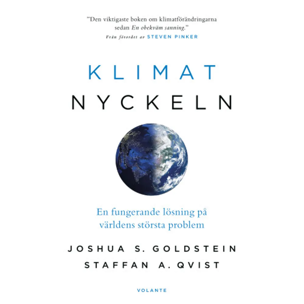 Finns det en effektiv, säker och fossilfri energikälla som kan hjälpa oss att stoppa koldioxidutsläppen? Och i så fall varför satsar vi inte på denna chans att hejda den globala uppvärmningen? Klimatförändringarna är en ödesfråga för mänskligheten. Över hela världen tas initiativ för en långsiktigt hållbar energiproduktion. Men chanserna att vända utvecklingen med 100 procent förnybar energi är små. I denna bok visar författarna hur redan befintlig teknik drastiskt kan minska mänsklighetens klimatpåverkan. Gamla rädslor och föråldrade föreställningar måste omvärderas i grunden, inte minst i föregångslandet Sverige. Denna utgåva är kompletterad och beskriver utförligt svenska förhållanden. Klimatnyckeln har potentialen att frigöra de låsta positionerna och bana väg för en ny energipolitik som, med Steven Pinkers ord från bokens förord, kan rädda världen. en framkomlig väg för mänskligheten, med Sverige, Frankrike och den kanadensiska delstaten Ontario som förebilder.  Affärsvärlden    Format Inbunden   Omfång 261 sidor   Språk Svenska   Förlag Volante   Utgivningsdatum 2019-05-09   Medverkande Joshua Goldstein   Medverkande Öyvind Vågen   ISBN 9789188869470  . Böcker.